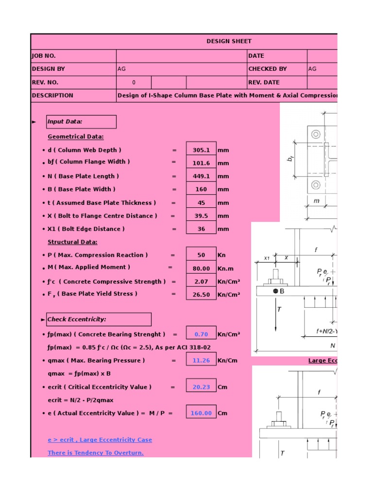 Base Plate | PDF | Column | Strength Of Materials