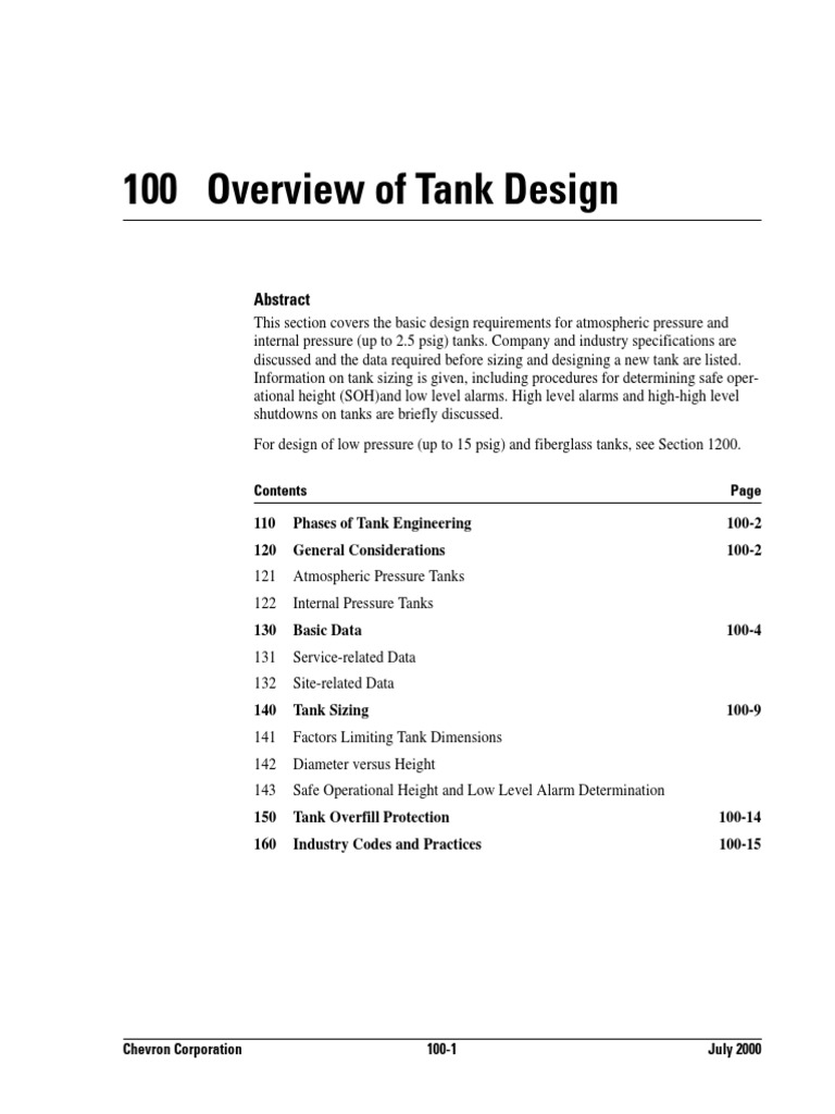 100 Overview of Tank Design PDF | PDF | Welding | Construction
