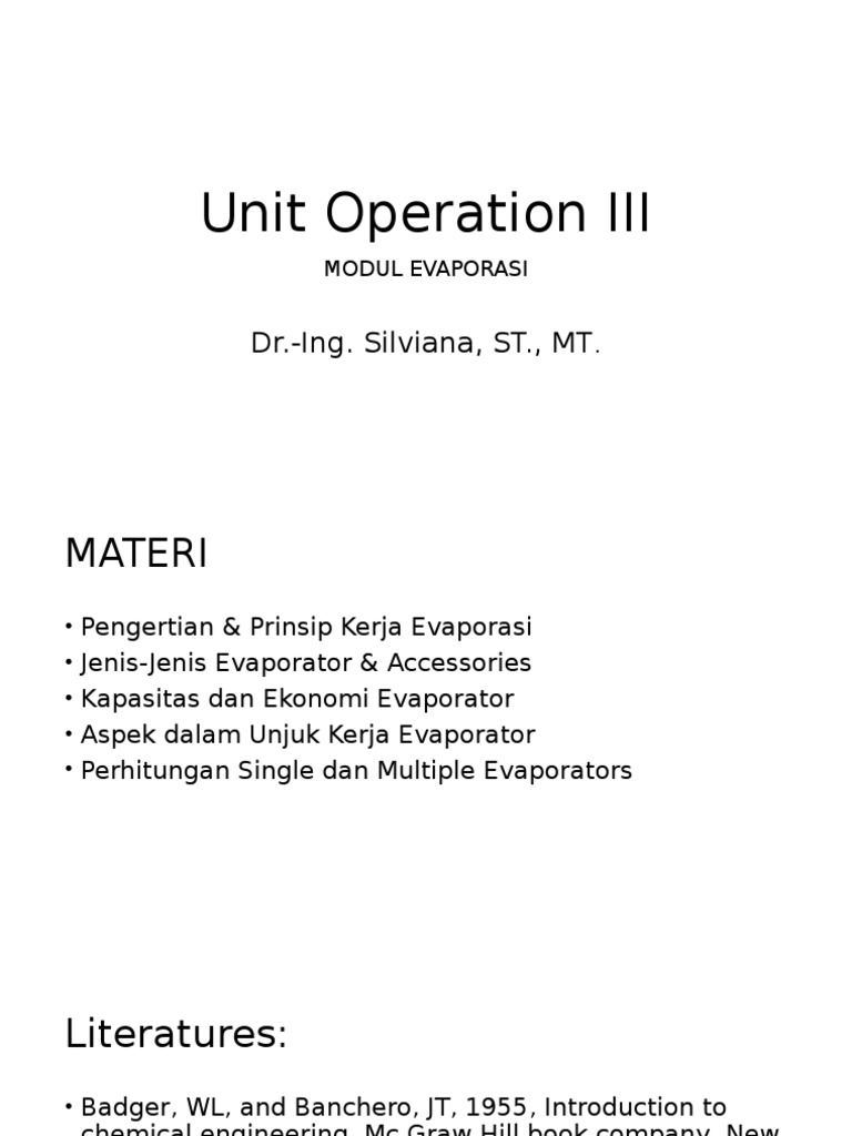 Modul Evaporasi: Prinsip dan Jenis Evaporator | PDF