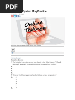 Pre Test And Post Test Planets Solar System