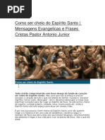 Como Ser Cheio Do Espírito Santo
