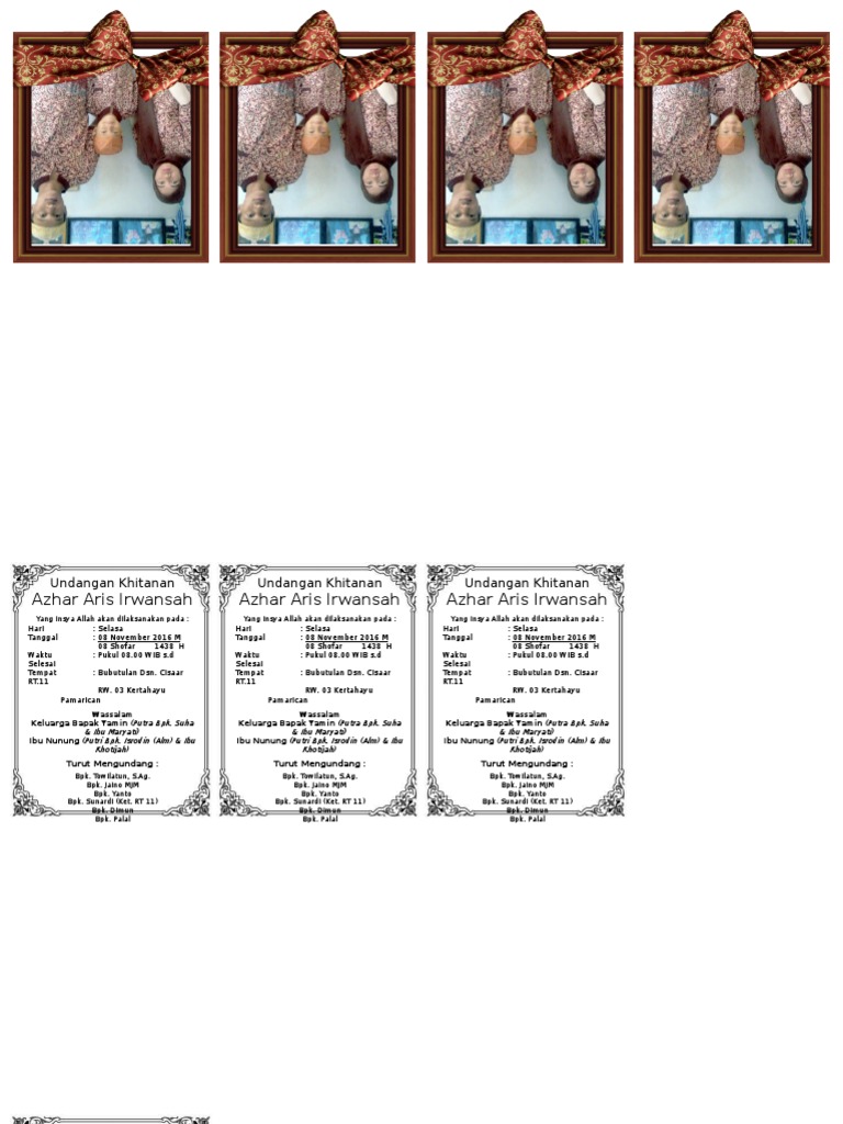 610 Koleksi Contoh Undangan Khitanan Putri Terbaru