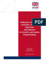 Indicators of Inputs, Activities, Outputs, Outcomes and Impacts in Security and Justice Programming