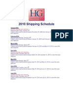 2010 HGPShipping Schedule