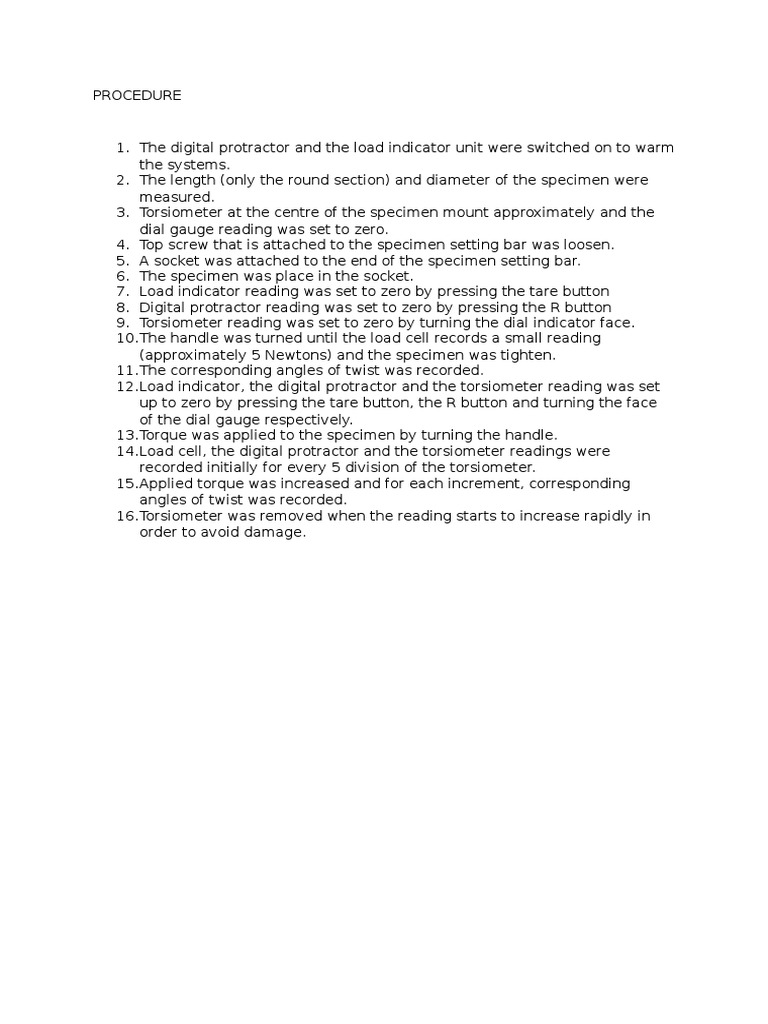 Torque Measurement Procedure Guide | PDF