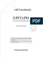 Lutoslawki - Epitaph - Oboe Piano