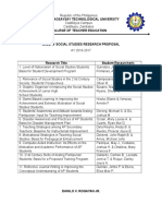 Research Title BSED Soc Sci 2016