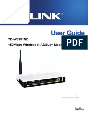 Td W8951nd User Guide Pdf Ip Address Wireless Lan