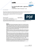 BMC Oral Health: Pit and Fissure Sealants in Dental Public Health - Application Criteria and General Policy in Finland