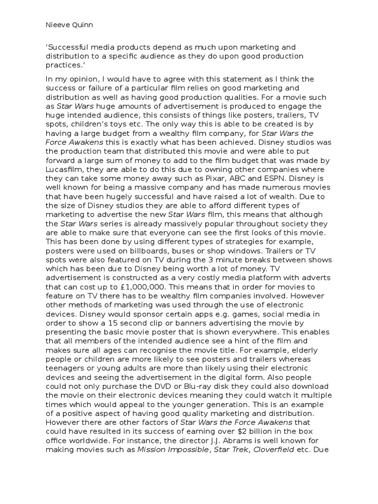 star wars essay