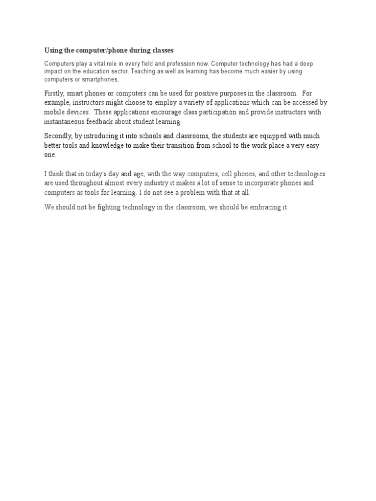 Embracing Technology in Classrooms | PDF