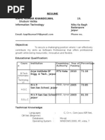 Resume Format for TCS