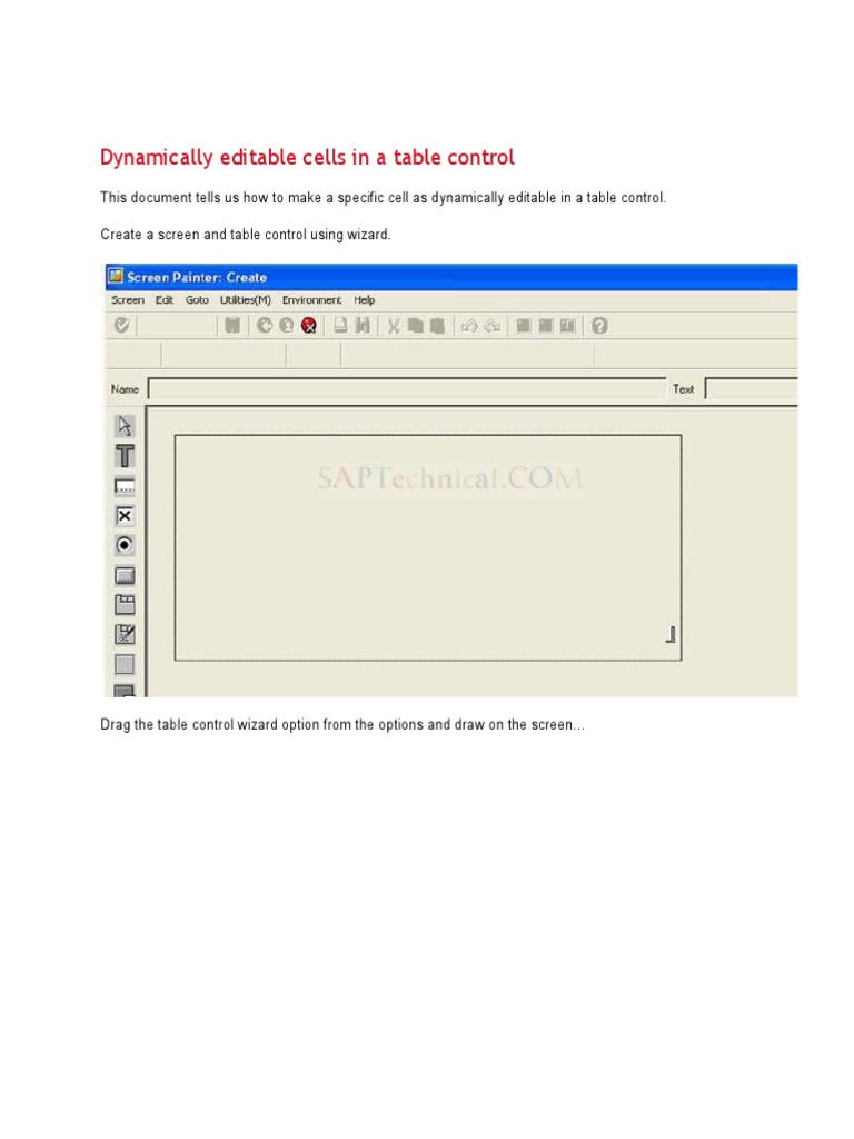 Editable Cells in SAP Table Control | PDF | Computers | Technology ...