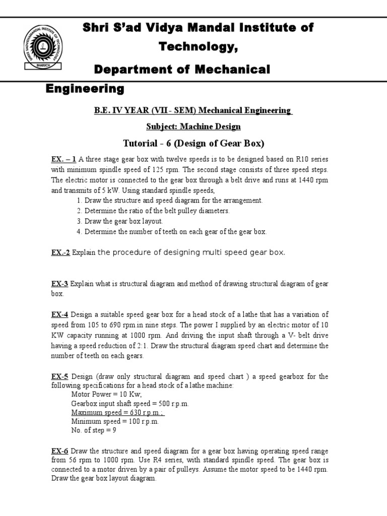 6 Design of Gear Box PDF