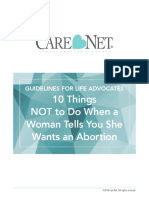 10 Things Not to Do When a Woman Tells You She Wants an Abortion (CareNet)