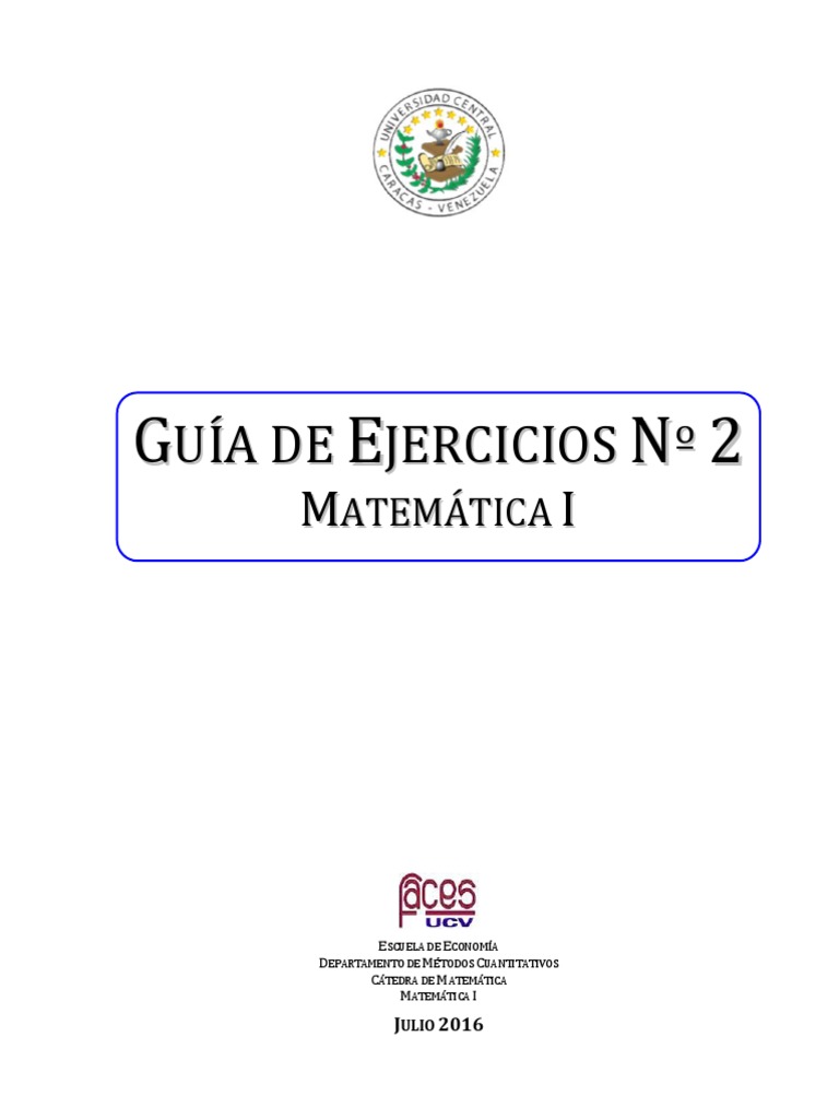 2016-01-Guia de Ejercicios No 2 - Parte 01 - Julio 2016 PDF | PDF