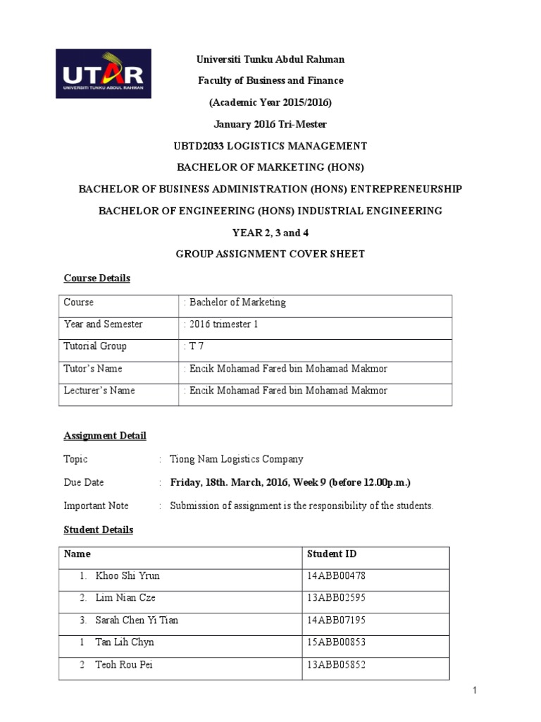 Tiong Nam Completed Warehouse Transport