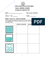 DPS-Modern Indian School, Doha Qatar: Subject: General Science Assignment: September 2016