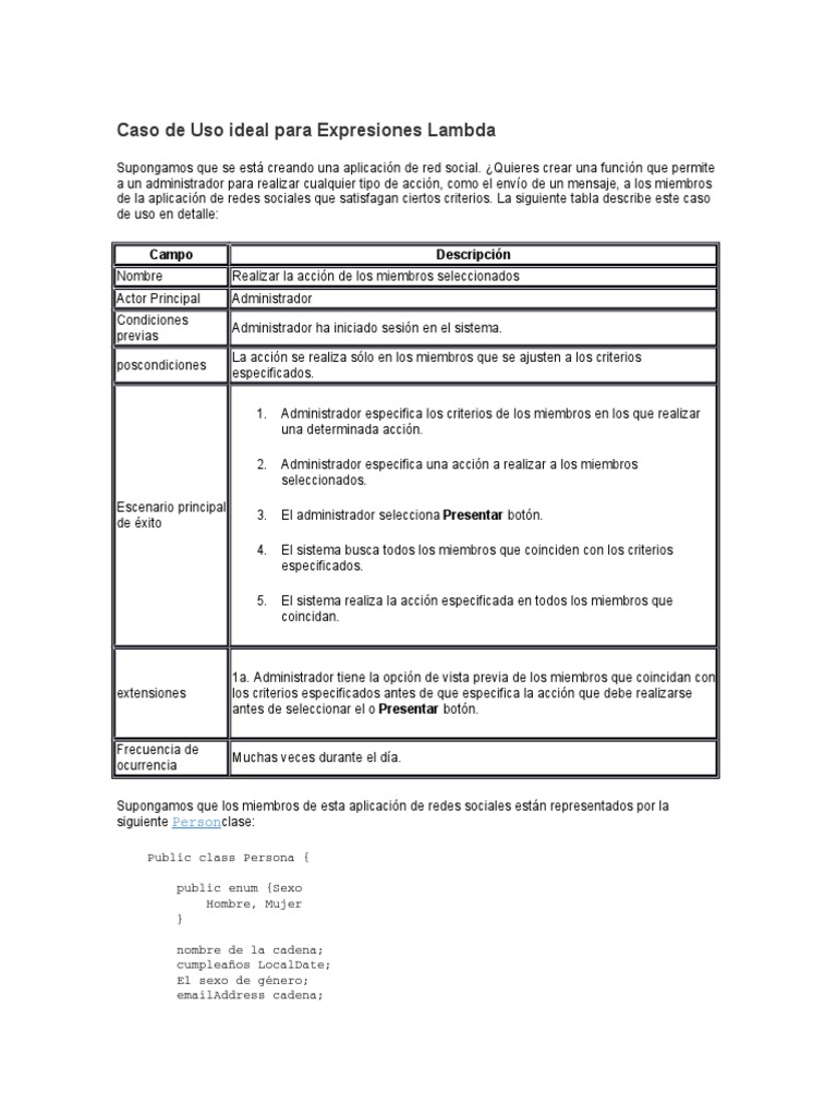 Expresiones Lambda | PDF | Función anónima | Java (lenguaje de ...