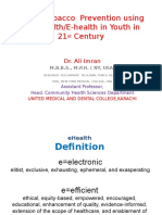 Global Tobacco Prevention Using Tele-health/E-health in Youth in 21 Century