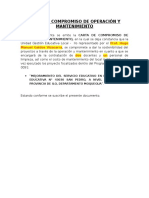 Carta de Compromiso de Operación y Mantenimiento 