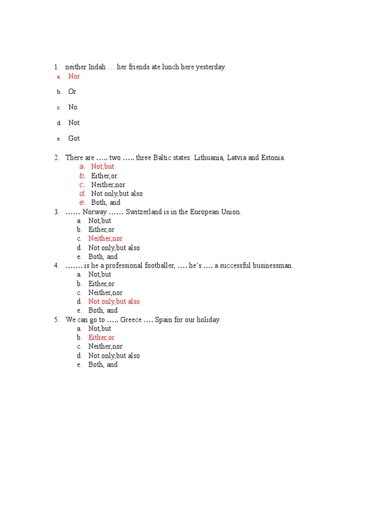 Soal Correlative Conjunction
