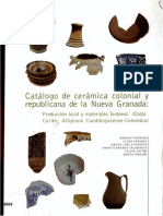 Catálogo de Cerámica Colonial y Republicana de La Nueva Granada.