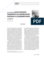 La Liberacion de Los Pacientes Psiquiatricos de La Rehabilitacion Psicosocial A La Cuidadania Posible