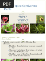 Special Topics: Carnivorous Plants: Botany 120 Aluning, R. Asto, R.J. Baquiran, E.R. Pacheco, C.A. Santos, K.M