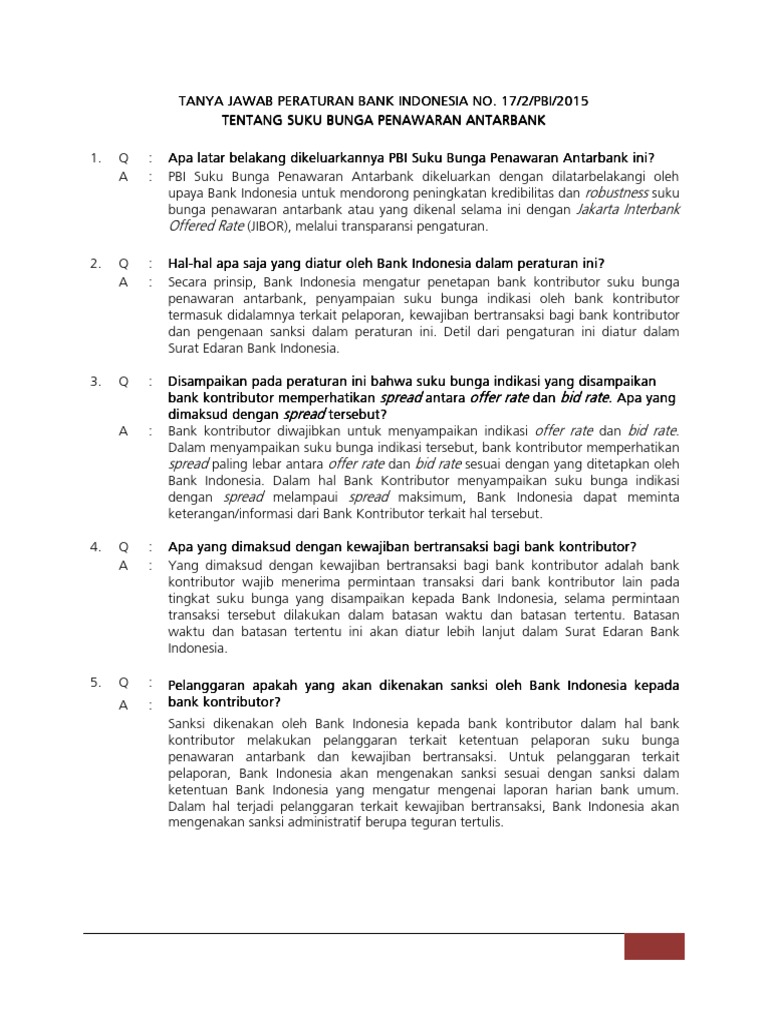 Apa Yang Dimaksud Dengan Suku Bunga Bank Indonesia - Seputar Bank