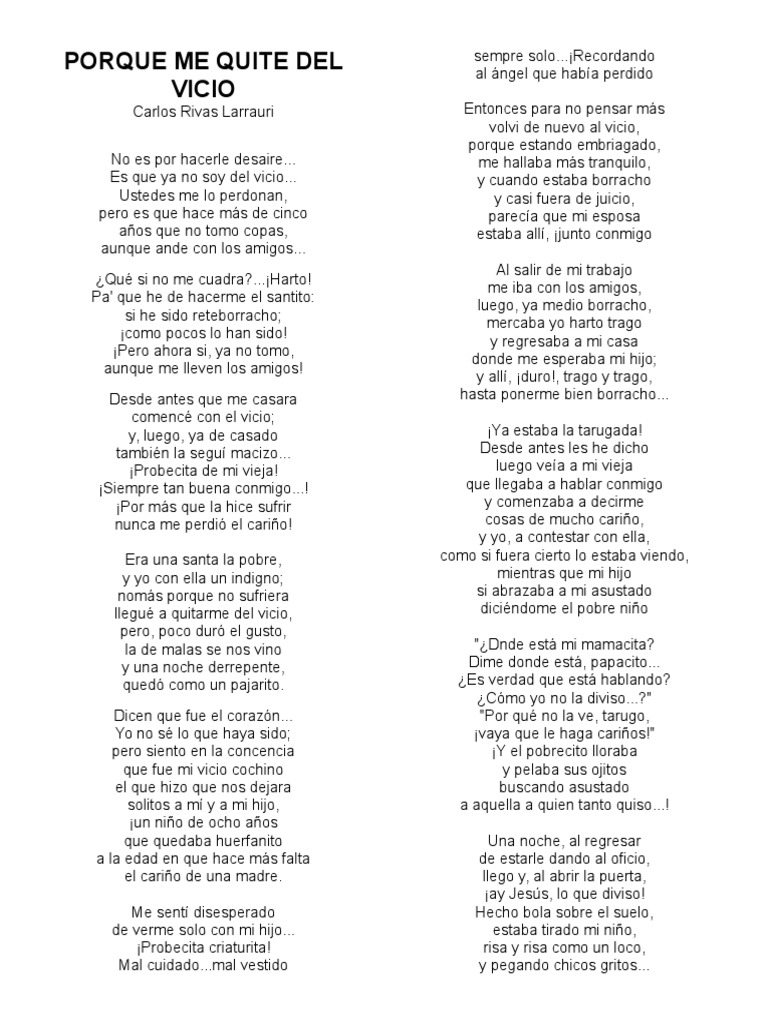 Porque Me Quite Del Vicio | PDF | Ocio