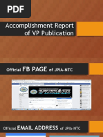 Accomplishment Report of VP Publication