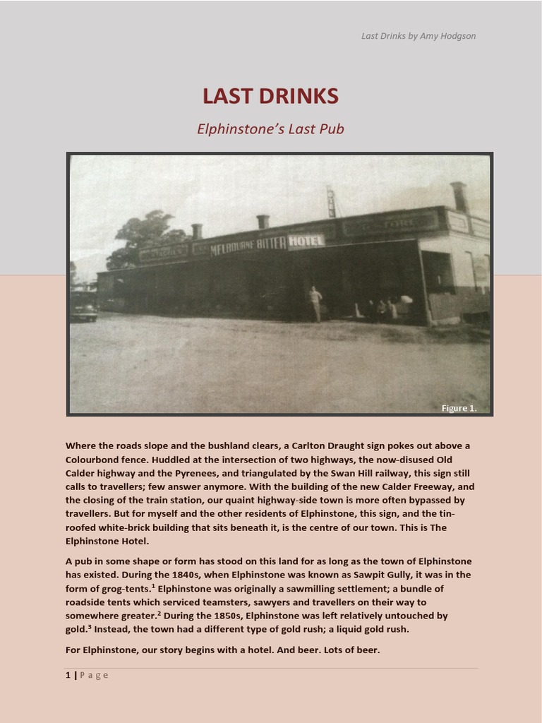 Last Drinks Elphinstone's Last Pub PDF Victoria (Australia) Pub