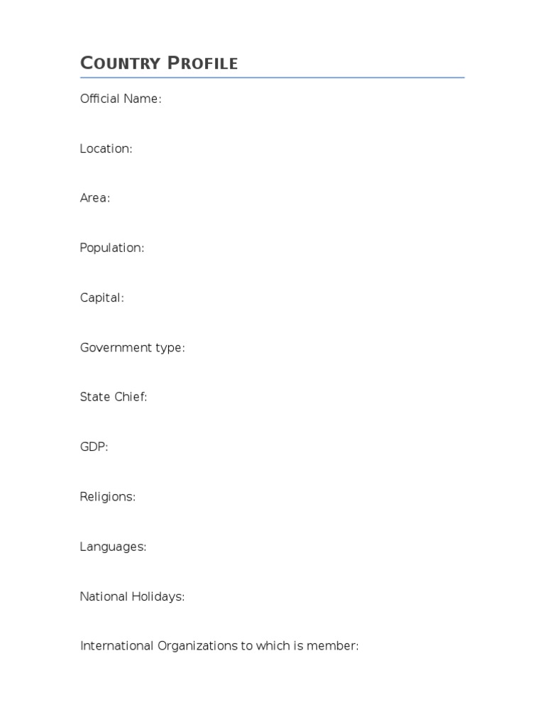0 Country Profile | PDF