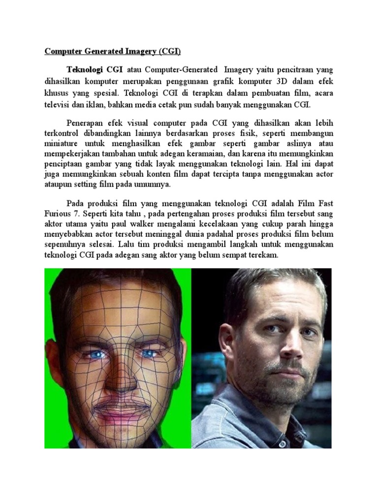 Teknologi CGI dalam Film Fast Furious 7 | PDF