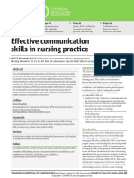 Effective Communication Skills in Nursing Practice