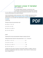 Sistem Persamaan Linear 4 Variabel