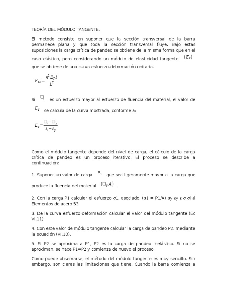 Teoría Del Módulo Tangente | PDF