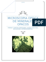 Trabajo de Microscopia de Minerales Opacos