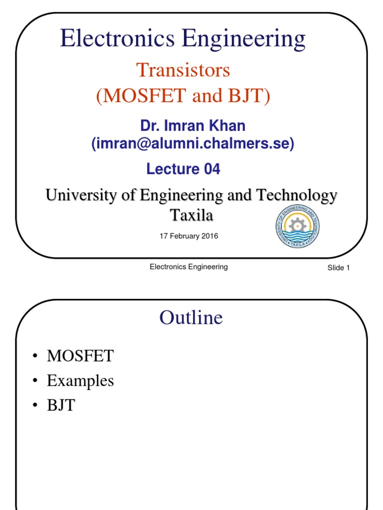 MOSFET and BJT Transistor Lecture | PDF