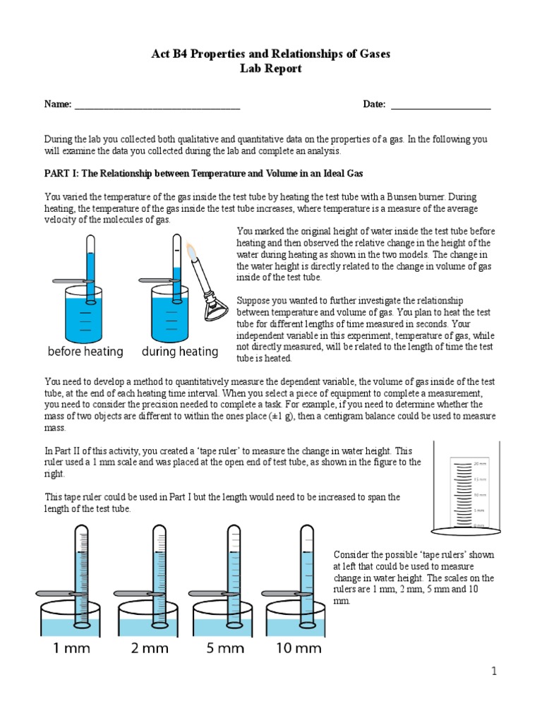 Properties of Gases Lab Report | PDF | Gases | Properties Of Water