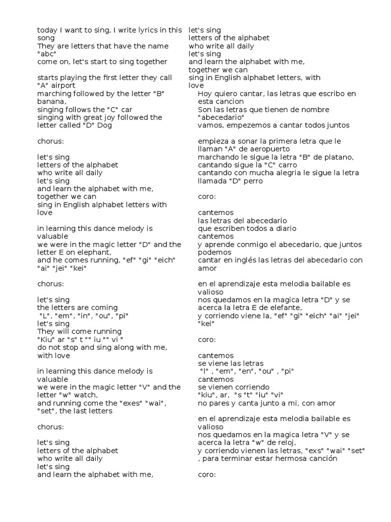 Abecedario Cancion | PDF
