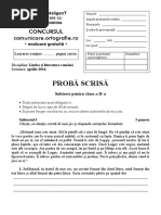 Subiecte Concurs Comunicare - Ortografie.ro - Clasa 2 2016 PDF