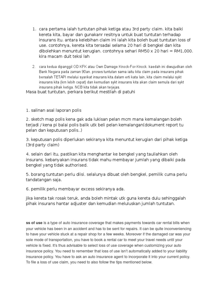 Cara Claim Insurans Kereta Pihak Ketiga