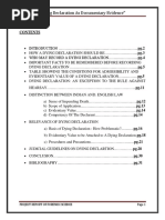 "Dying Declaration As Documentary Evidence": Project Report of Forensic Science