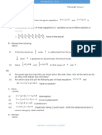 Algebra Model Test paper for Grade X