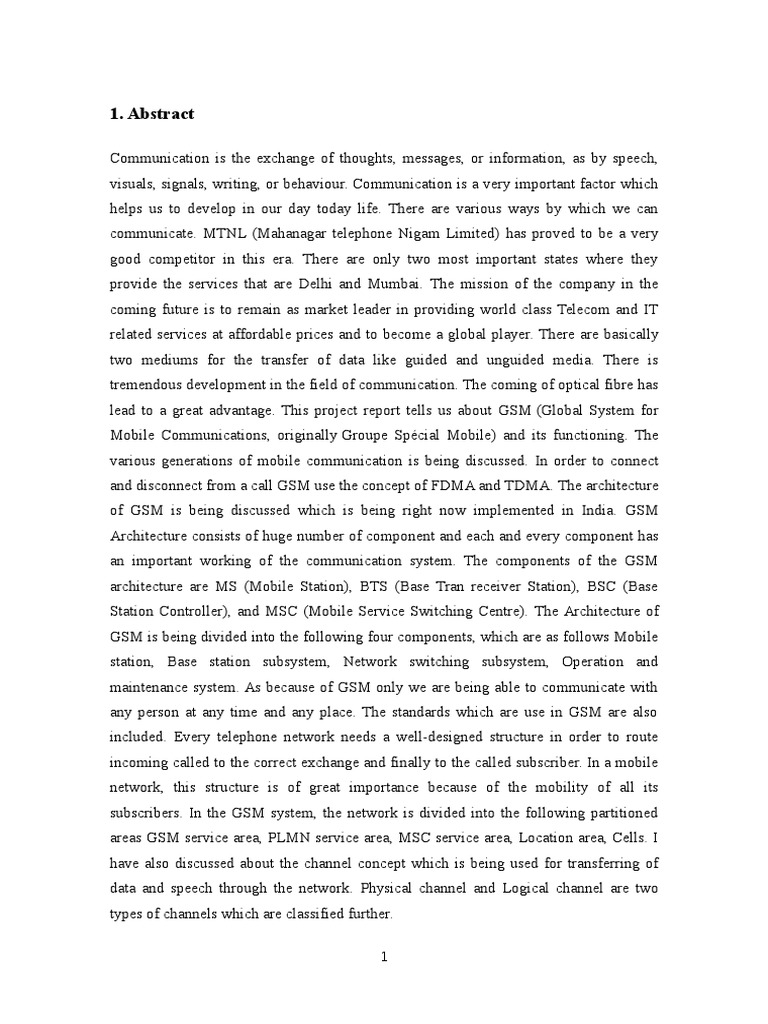 GSM Report | PDF