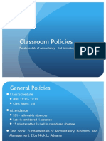 Classroom Policies: Fundamentals of Accountancy - 2nd Semester, AY 2016 - 2017