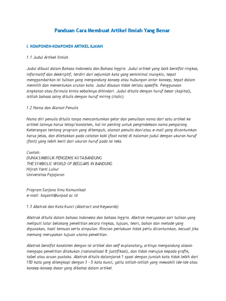 Panduan Cara Membuat Artikel Ilmiah Yang Benar