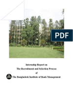 Internship Report On The Recruitment and Selection Process of The Bangladesh Institute of Bank Management